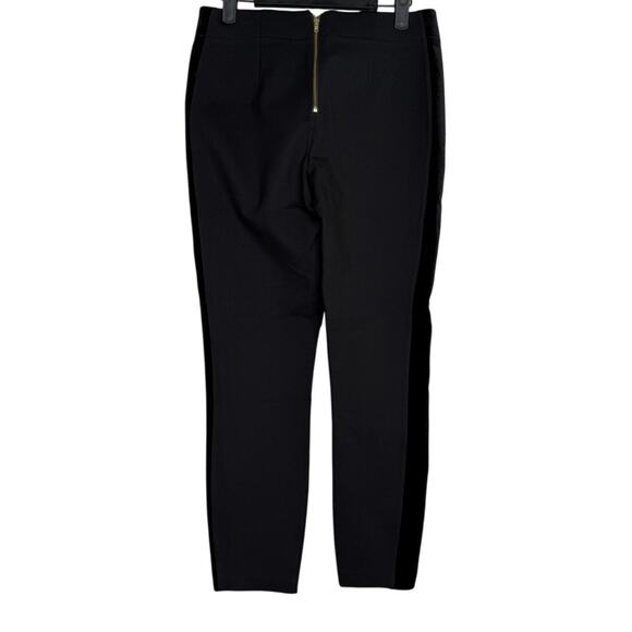 J. Crew Tuxedo Velvet Stripe Mid Rise Ankle Pants Back Zip Up Exposed 2 Black - Picture 14 of 15